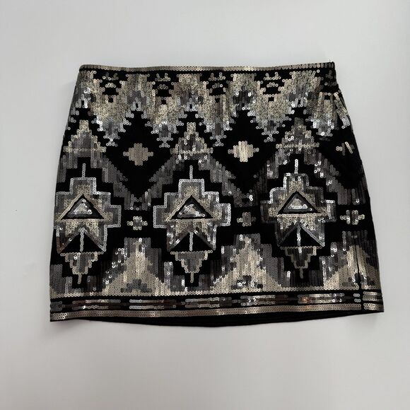 Express Micro Mini Skirt Sequin Party Size XS Cocktail Stretchy - Picture 1 of 7